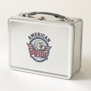 Amerikanischer Stolz Adler Vintage Patriotisches D Metall Brotdose