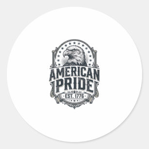 Amerikanischer Stolz Adler Vintage Patriotisches S Runder Aufkleber