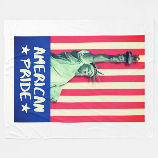 amerikanischer Stolz Fleecedecke (Vorderseite (Horizontal))
