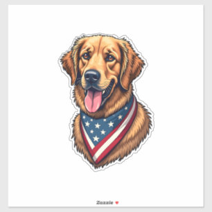 Amerikanischer Stolz Golden Retriever Vintage-Shir Aufkleber