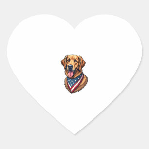 Amerikanischer Stolz Golden Retriever Vintage-Shir Herz-Aufkleber