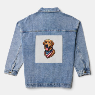 Amerikanischer Stolz Golden Retriever Vintage-Shir Jeansjacke