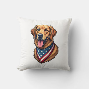 Amerikanischer Stolz Golden Retriever Vintage-Shir Kissen