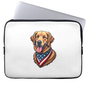 Amerikanischer Stolz Golden Retriever Vintage-Shir Laptopschutzhülle