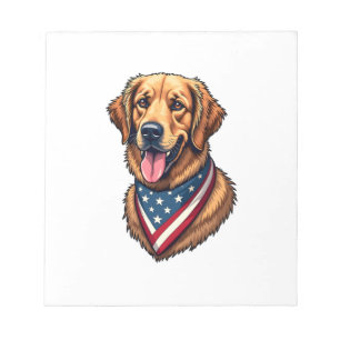 Amerikanischer Stolz Golden Retriever Vintage-Shir Notizblock