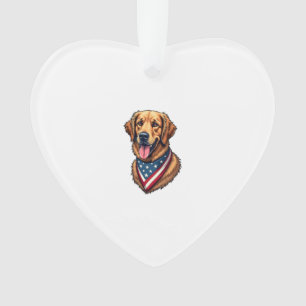 Amerikanischer Stolz Golden Retriever Vintage-Shir Ornament