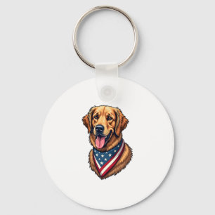 Amerikanischer Stolz Golden Retriever Vintage-Shir Schlüsselanhänger