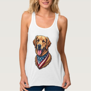 Amerikanischer Stolz Golden Retriever Vintage-Shir Tank Top