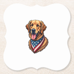 Amerikanischer Stolz Golden Retriever Vintage-Shir Untersetzer