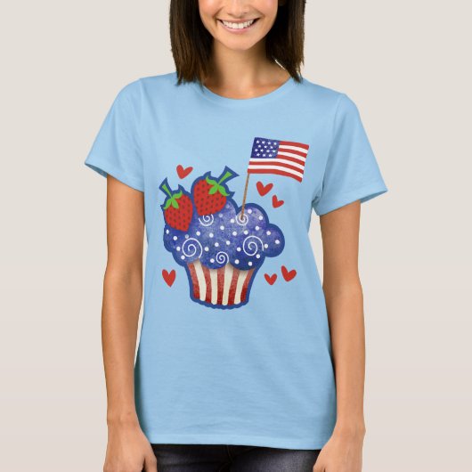 Amerikanischer Stolz-kleiner Kuchen T-Shirt (Vorderseite)