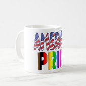 Amerikanischer Stolz - LGBTQ+ Amerika Monat 4. Jul Kaffeetasse (Vorderseite Links)