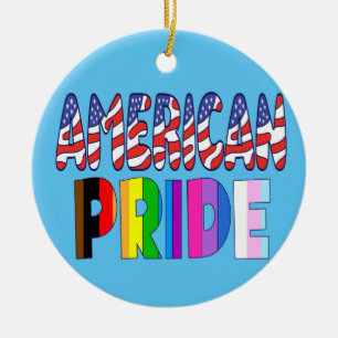 Amerikanischer Stolz - LGBTQ+ Amerika Monat 4. Jul Keramik Ornament
