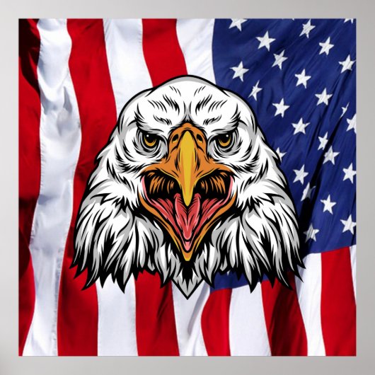 "Amerikanischer Stolz: Majestic Eagle with Patriot Poster (Vorne)