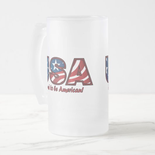 amerikanischer Stolz Mattglas Bierglas (Vorderseite Links)