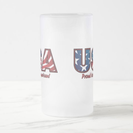 amerikanischer Stolz Mattglas Bierglas (Mittel)