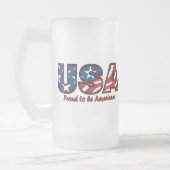 amerikanischer Stolz Mattglas Bierglas (Links)