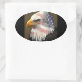 amerikanischer Stolz Ovaler Aufkleber (Tasche)