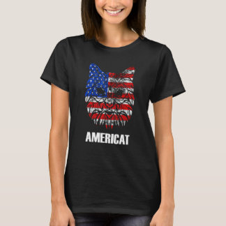 Amerikanischer Stolz Patriotische Katze 4. Juli Am T-Shirt