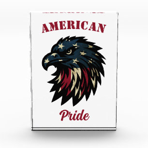 Amerikanischer Stolz, Patriotischer Weißer Adler Fotoblock