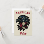 Amerikanischer Stolz, Patriotischer Weißer Adler Karte (Vorderseite/Rückseite Beispiel)