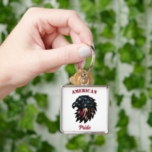 Amerikanischer Stolz, Patriotischer Weißer Adler Schlüsselanhänger