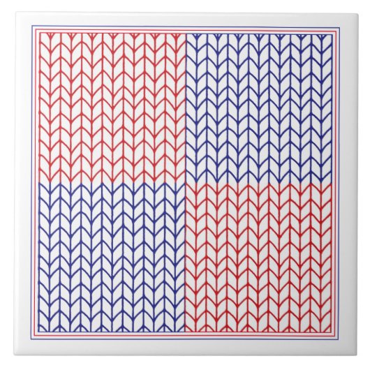 AMERIKANISCHER STRICK 6x6 Keramik Tile II Fliese (Vorderseite)