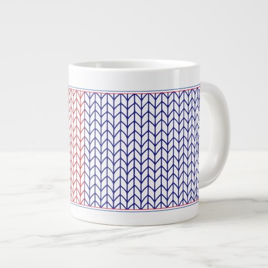 AMERIKANISCHER STRICK Big White Tasse (Vorderseite Rechts)