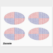 AMERIKANISCHER STRICK Oval Stickers (Blatt)