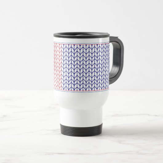 AMERIKANISCHER STRICK Travel Mug Reisebecher (VorderseiteRechts)