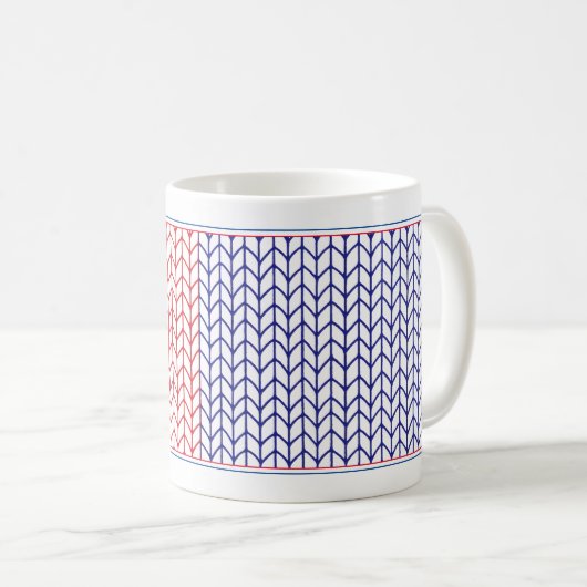 AMERIKANISCHER STRICK Weiße Tasse (VorderseiteRechts)