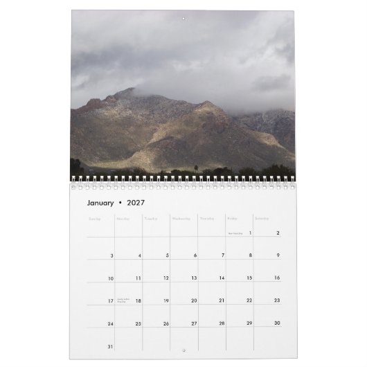Amerikanischer Südwesten Kalender (Jan 2027)