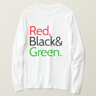 Amerikanischer T - Shirt in Rot, Schwarz und Grün