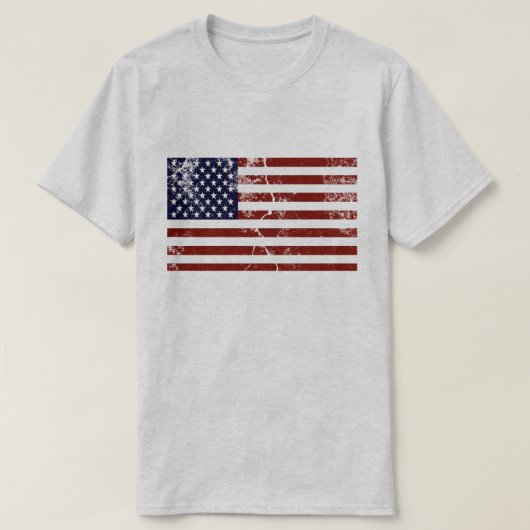 Amerikanischer T - Shirt mit Flaggenstörung (Design vorne)