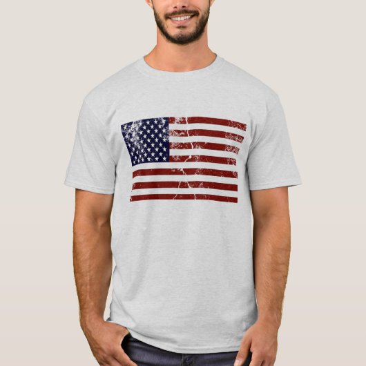 Amerikanischer T - Shirt mit Flaggenstörung (Vorderseite)