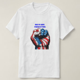 Amerikanischer Tag der Flaggenarbeit am Red white  T-Shirt