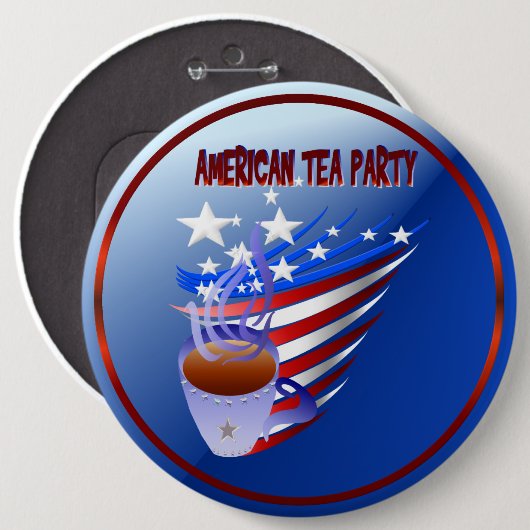 Amerikanischer Tee-Party-Knopf Button (Vorne & Hinten)