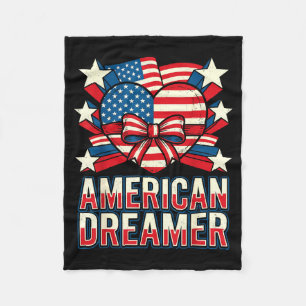 Amerikanischer Träumer patriotisches Herz Sterne S Fleecedecke