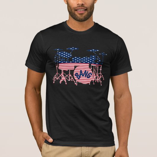Amerikanischer Trommel-Set-T - Shirt (Vorderseite)