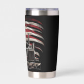 Amerikanischer Trucker-Stolz Thermobecher (Rückseite)