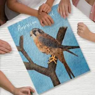 Amerikanischer Turmfalke Aquarell Vogel Kunst Puzzle