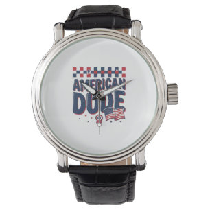 Amerikanischer Typ patriotisches Vintage-Shirt-Des Armbanduhr
