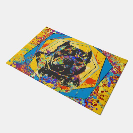 Amerikanischer Tyrann-abstrakte Mischmedien Fußmatte (Schrägansicht)