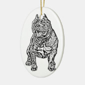 Amerikanischer Tyrann-Hund Keramikornament (Links)