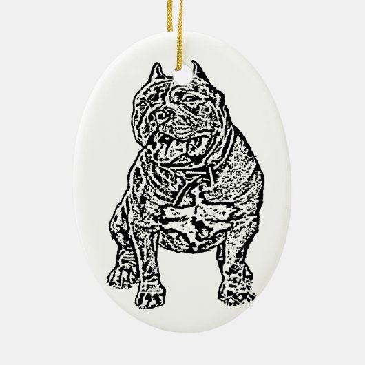 Amerikanischer Tyrann-Hund Keramikornament (Hinten)