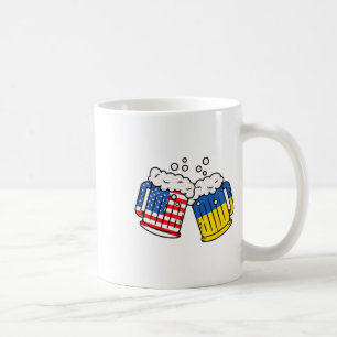 Amerikanischer Ukraine-Flagge-Bierkrug Ukrainische Kaffeetasse
