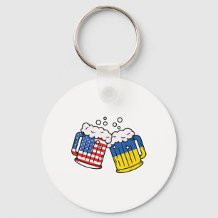 Amerikanischer Ukraine-Flagge-Bierkrug Ukrainische Schlüsselanhänger