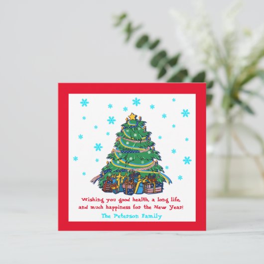 Amerikanischer ukrainischer Weihnachtsbaum Feiertagskarte (Stehend Vorderseite)