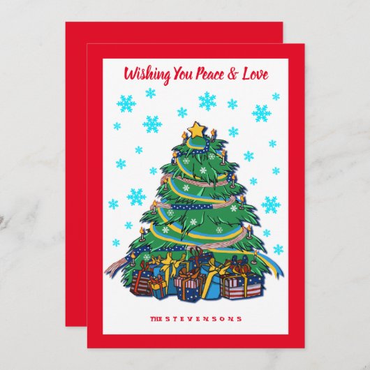 Amerikanischer ukrainischer Weihnachtsbaum Feiertagskarte (Vorne/Hinten)