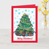 Amerikanischer ukrainischer Weihnachtsbaum Karte (Gelbe Blume)