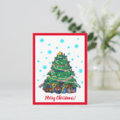 Amerikanischer ukrainischer Weihnachtsbaum Postkarte (Stehend Vorderseite)